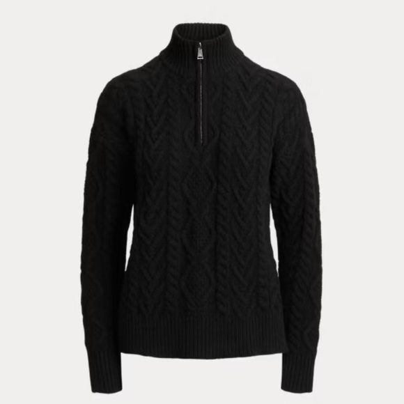 Lauren Ralph Lauren Cable Knit Quarter Zip Sweater - Picture 3 of 8